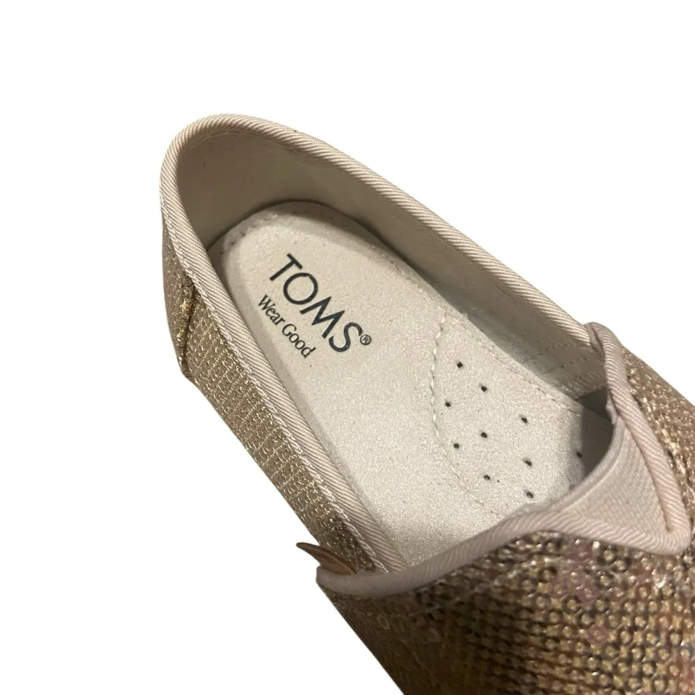 Toms Alpargata Classic Champagne Mini Sequins Toddler Shoe